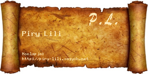 Piry Lili névjegykártya
